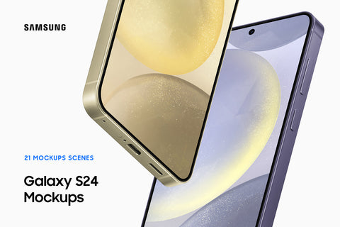 Samsung Galaxy S24 - 21 Mockups Scenes