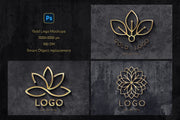 Gold Text and Logo Mockups