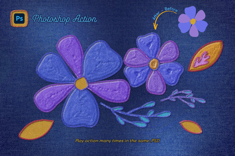 Embroidery Sticker Photoshop Action