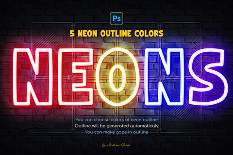 Neon Outline Photoshop Effect