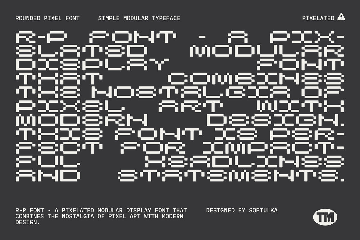 R-P Font - a Pixelated Modular Font – Pixel Surplus
