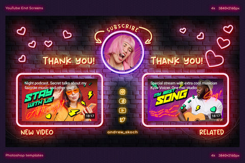 Neon YouTube End Screens