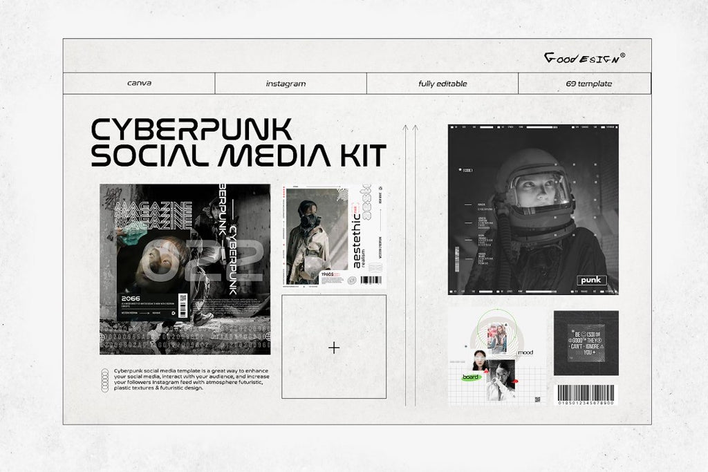 Cyberpunk Social Media Kit for Canva - Pixel Surplus