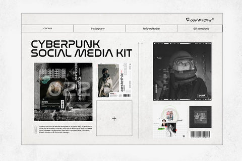 Cyberpunk Social Media Kit for Canva