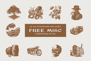 Free Engraving Style Illustration Pack