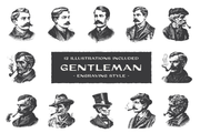 Gentleman - Engraving Style Illustrations
