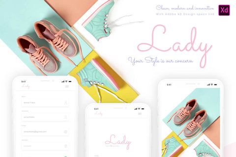 Lady - Free Elegant App Design Template