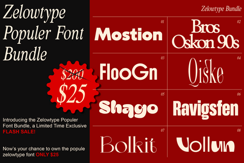 Zelowtype Populer Font Bundle