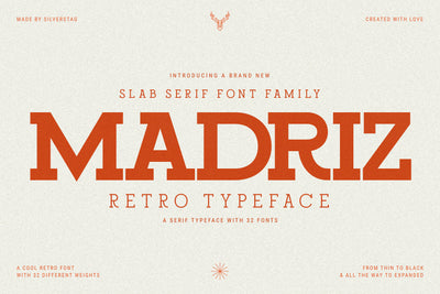 Madriz - Retro Slab Serif Typeface - Pixel Surplus
