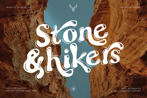 Stone & hikers - Groovy Retro Font