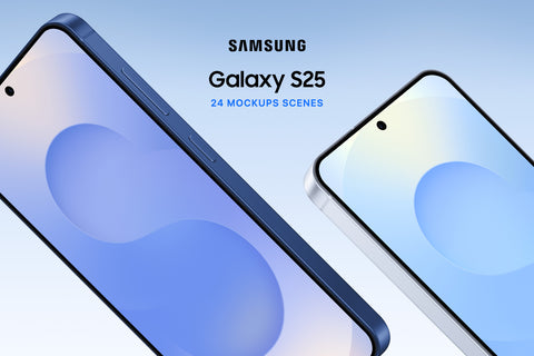 Samsung Galaxy S25 - 24 Mockups Scenes - PSD & FIG