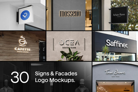 30 Signs & Facade Logo Mockups - V3