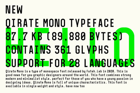 Qirate Mono | A Monospaced Font