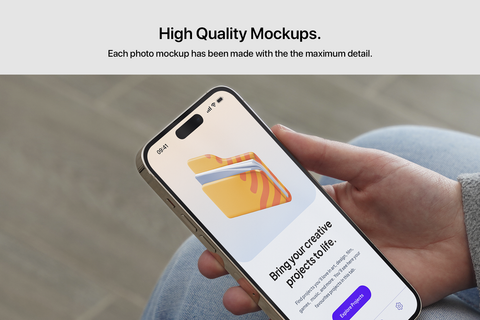 22 iPhone 14 Pro In Hand Mockups - PSD