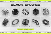 130 Black 3D Elements Collection Vol.1