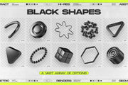 130 Black 3D Elements Collection Vol.1