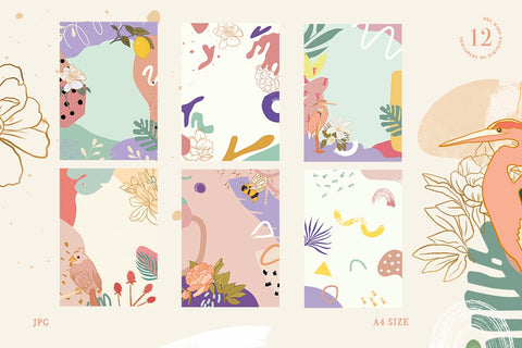 Abstract Collage Bundle 4 in 1