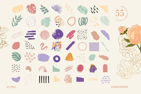Abstract Collage Bundle 4 in 1