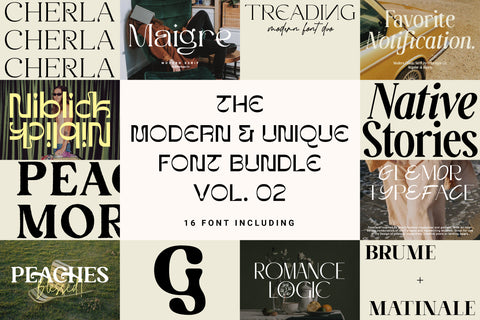 The Modern & Unique Font Bundle #02