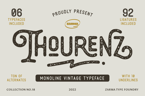 Thourenz - Monoline Vintage Font