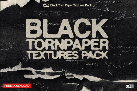 +80 Black Torn Paper Textures Pack