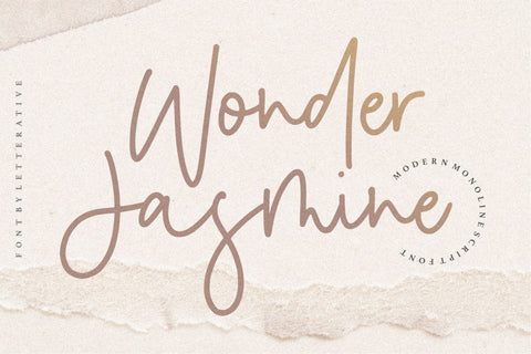 Wonder Jasmine is a Modern Monoline Script Font