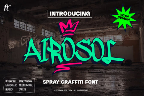 Airosol - Spray Graffiti Font