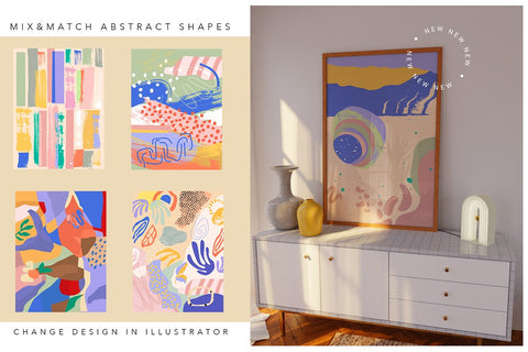 Abstract Collage Bundle 4 in 1