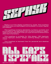 Sephyr - Free Display Typeface