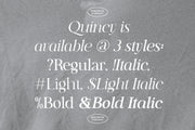 Quincy – Stylish Serif Font with Elegant Contrast