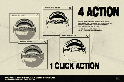 Punk Threshold Generator - Photoshop Action + Gradient Maps