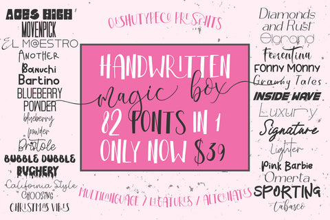 82 Fonts in 1  Handwritten Magic Box