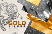 60 Gold&Silver Foil Glitter Textures