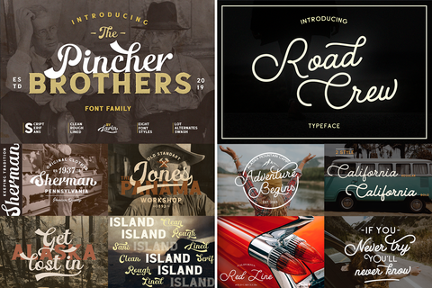 Huge Vintage Font Bundle