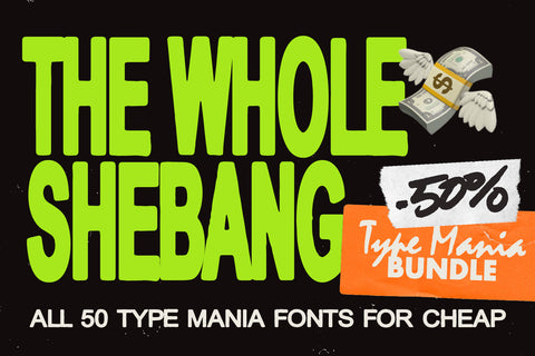 50 TYPE MANIA FONTS // 50% OFF!