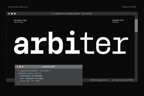 GC Arbiter — Mono Logic Typeface