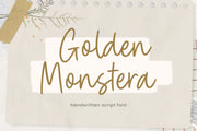 Golden Monstera - Handwritten Script Font