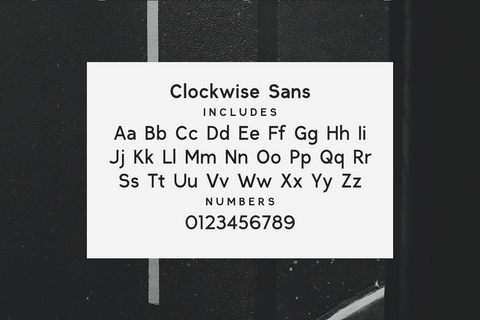 Clockwise sans serif font