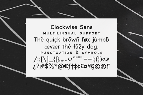 Clockwise sans serif font
