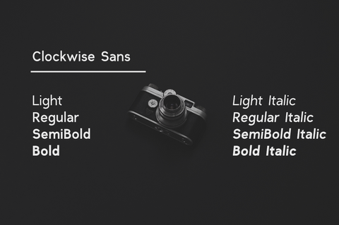 Clockwise sans serif font