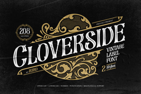 Cloverside - Vintage Label Font