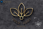 Gold Text and Logo Mockups - Pixel Surplus