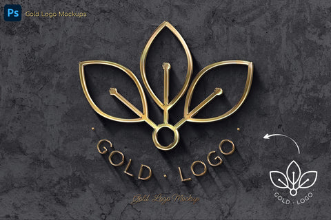 Gold Text and Logo Mockups