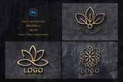 Gold Text and Logo Mockups - Pixel Surplus