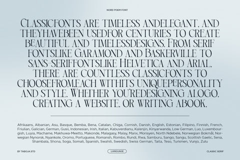 TBJ Nord Poem | Classic Roman Serif