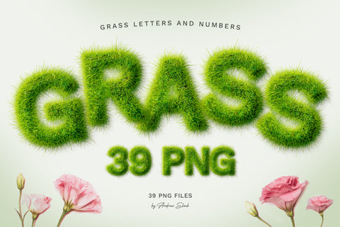 Grass Letters PNG Pack