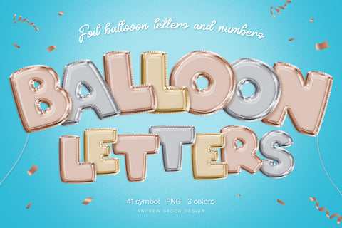 Foil Balloon PNG Letters