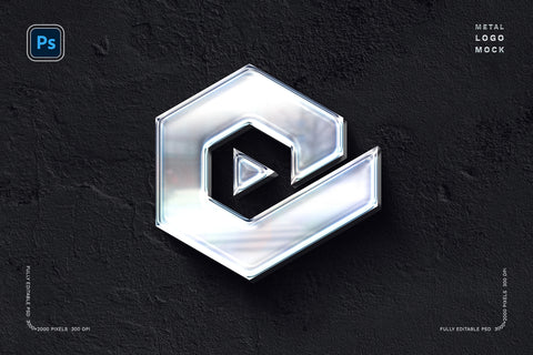 Polished Chrome Logo Mockup