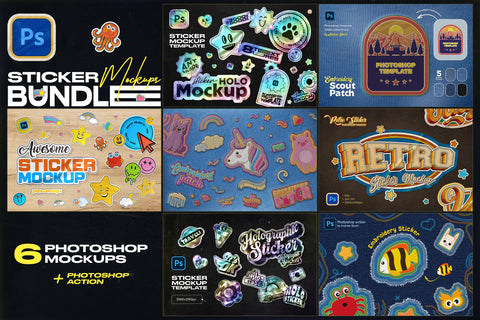 Sticker Mockups Bundle