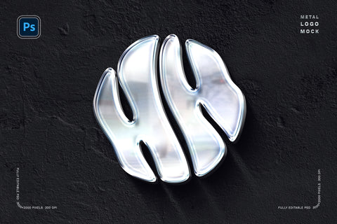 Polished Chrome Logo Mockup